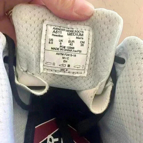 Avenger Work Boots Reaction Mid CN A811 Men's Size 8.5 White Blue Black - Picture 12 of 13